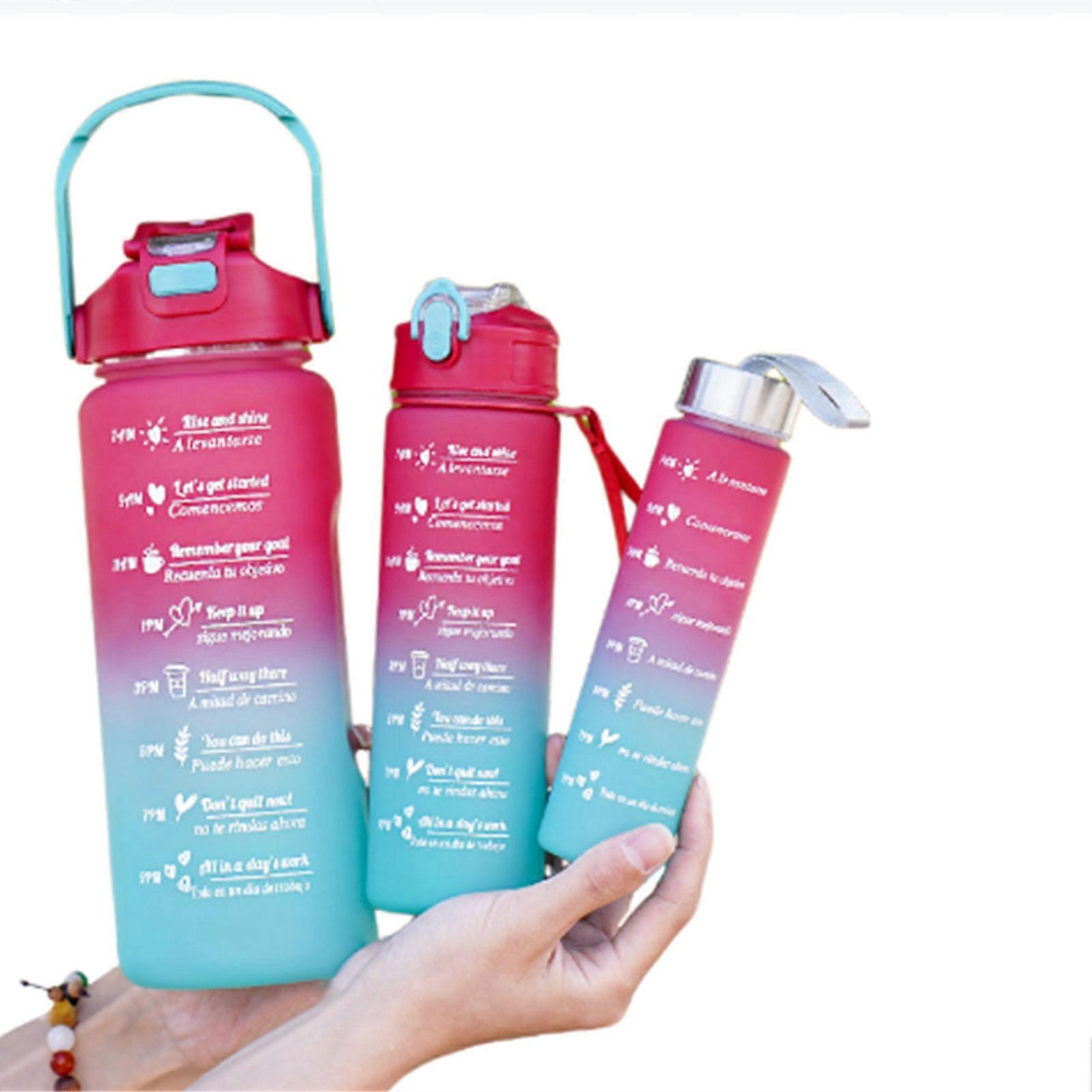 Gradient Water Bottle Portable Multifunctional Travel Cup for Office School Home