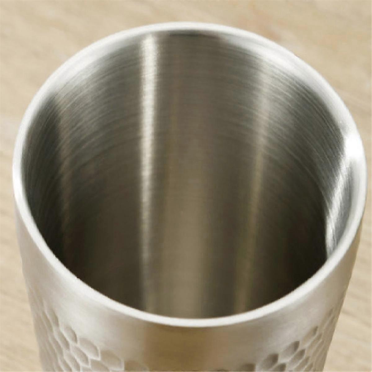 Dobbeltvegget, kald ølkopp i 304 rustfritt stål, hamret tekstur, vannkrus, kaffe, reisekrus