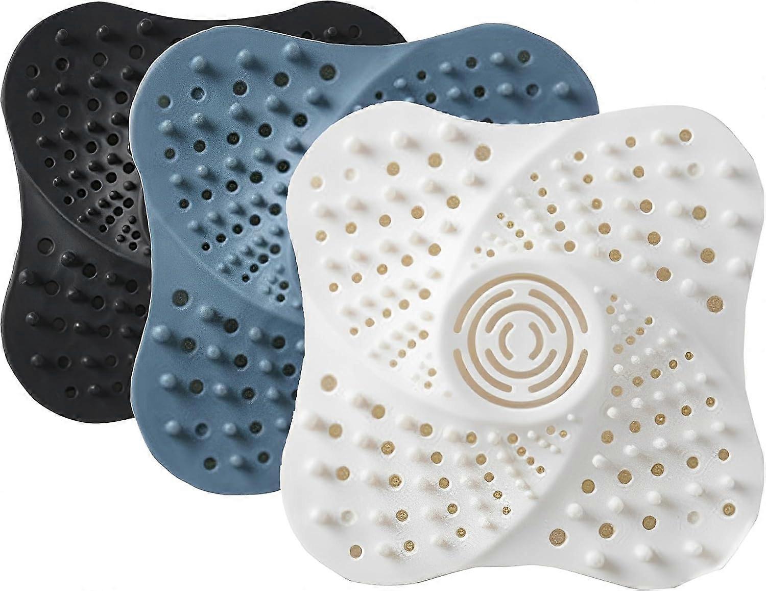 Silicone Drain Strainer, 3 Pieces Drain Strainer with Suction Cup, Filter Protector with Suction Cup, Drain Protector