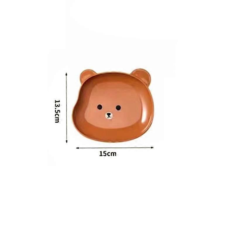 3Pcs Bear Snack Plate Spit Bone Dish Creative Tableware Multifunctional Dessert Nut Fruit Cake Snack Tray Kitchen Tableware Deco