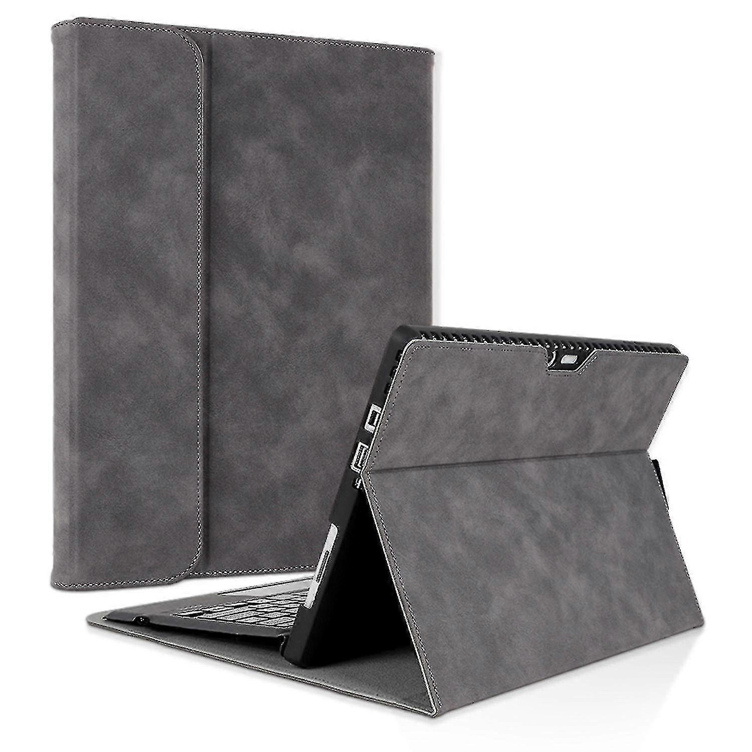 For Microsoft Surface Pro 9 Pu Leather Keyboard Case Adjustable Stand Anti-drop Tablet Cover