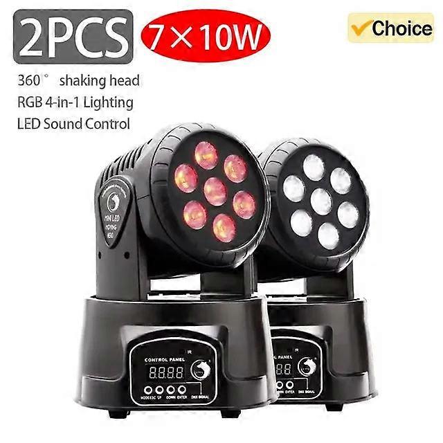 4 7*10W Led Mobile Head Disco 360° Rotating Voice Control Dmx512 Home Party Stage Performance Lamps Rgbw Wedding Lights