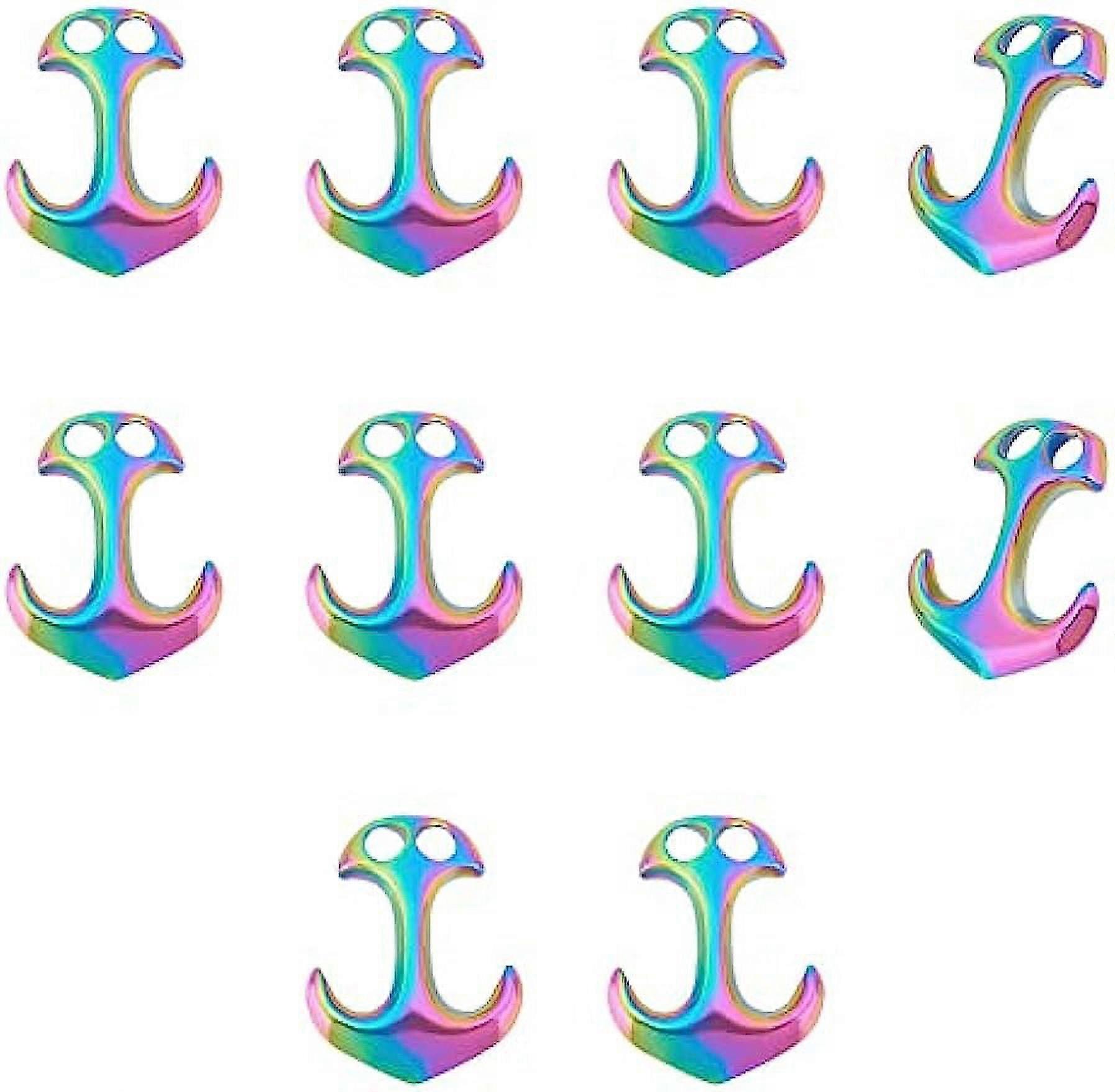 10Pcs 31mm 304 Stainless Steel Anchor Hook Clasps Cord End Connector Clasp Metal Hook Clasp