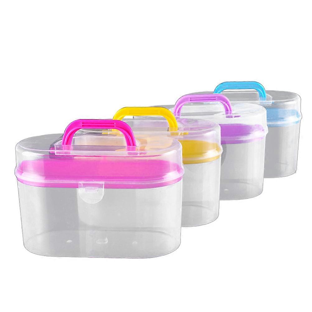Portable Plastic Storage Container Double-wall Carrying Case for Sewing Supplies(Random Color)