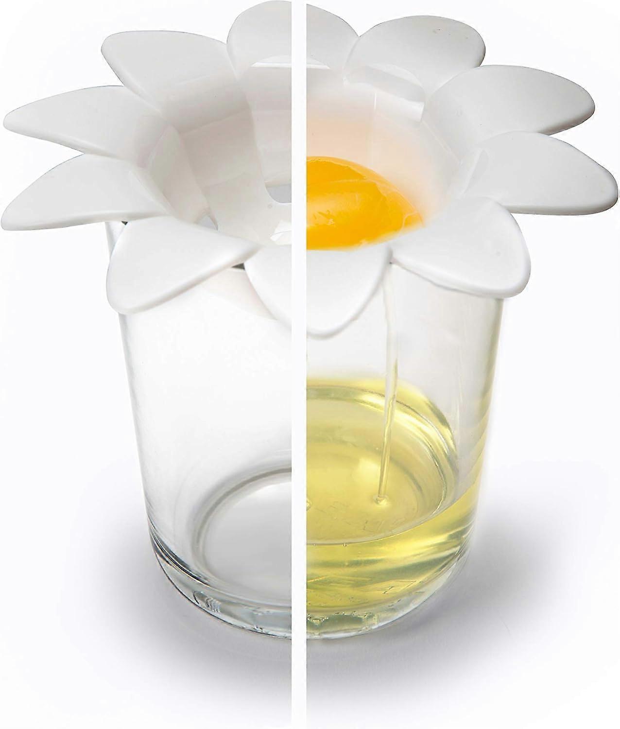 Plastic Egg Separator, Egg White Yolk Divider Kitchen Gadgets Baking Tools Egg Extractor, Cute Flower Design
