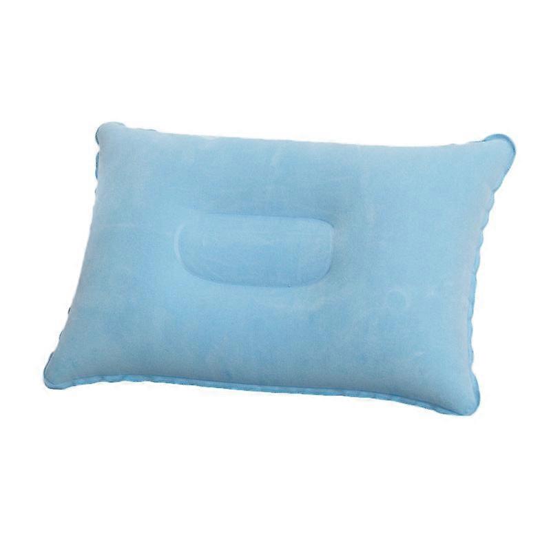 Soft Comfortable Travel Pillow Rectangular Lunch Break Inflatable Pillow Outdoor Camping Cushion Flocking