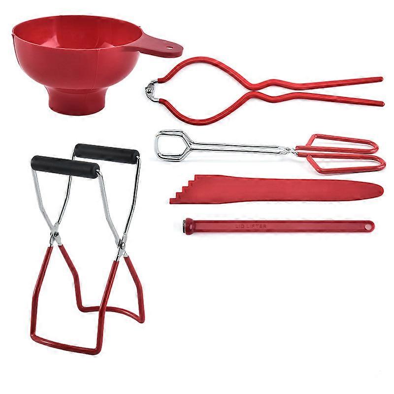 Setting Set, Start-Up Kit Of Canning Accessories (7 Parts) Set Of Superior Quality Canning For Beginners Comprising A Funnel, A Glass Lift, Pliers, A 