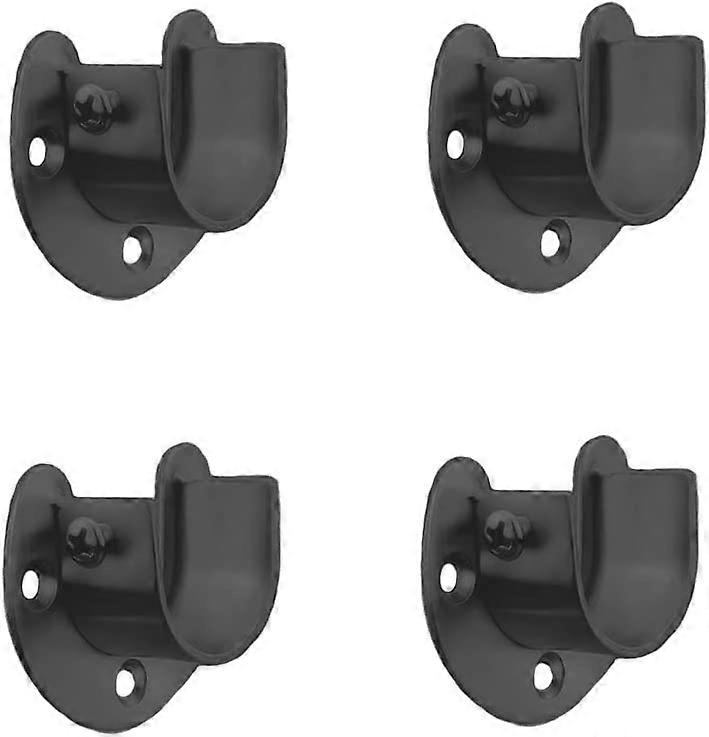 4PCS Stainless Steel Wardrobe Rod Bracket, U-Shaped Open Type Bracket(1-1/4 IN)