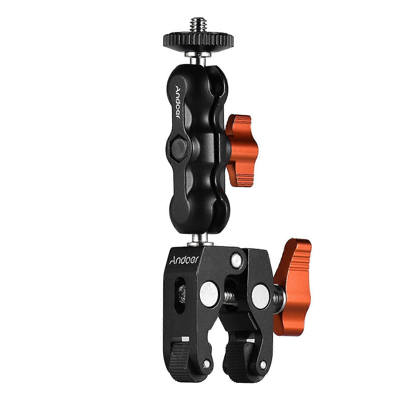 Andoer Multi-functional Clamp Ball Mount Clamp Articulating Friction Arm Super Clamp With 1/4 Inch Screw For Gps Monitor Led Video Light Flash Light M