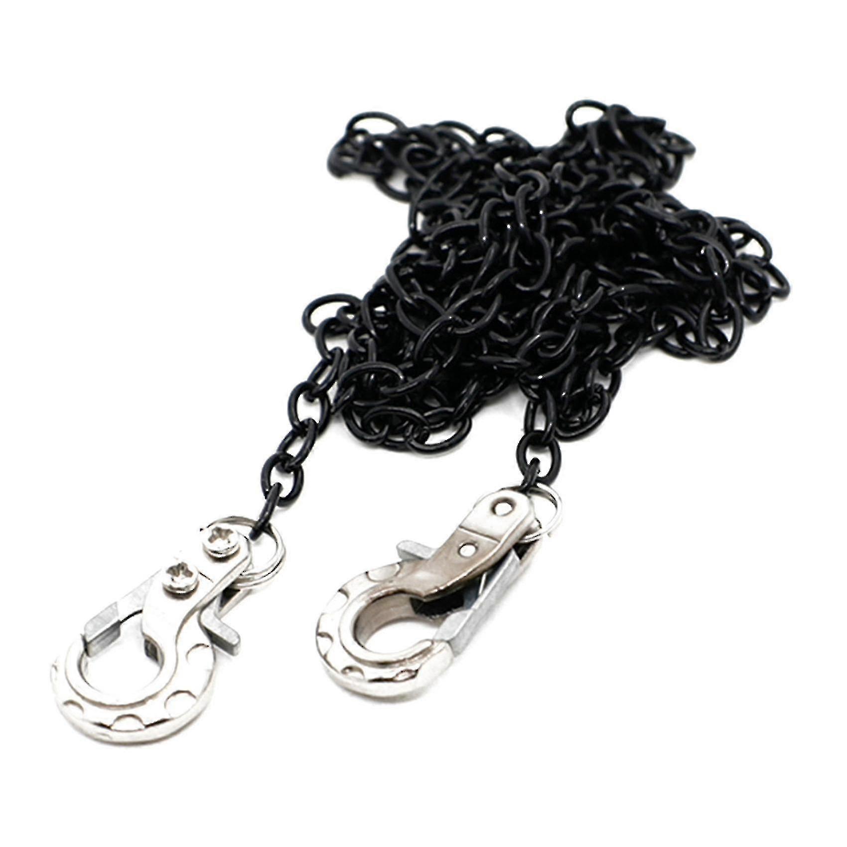 Rc Car Metal Tow Chain With Trailer Hook Compatible With Trx4 Axial Scx10 Silver