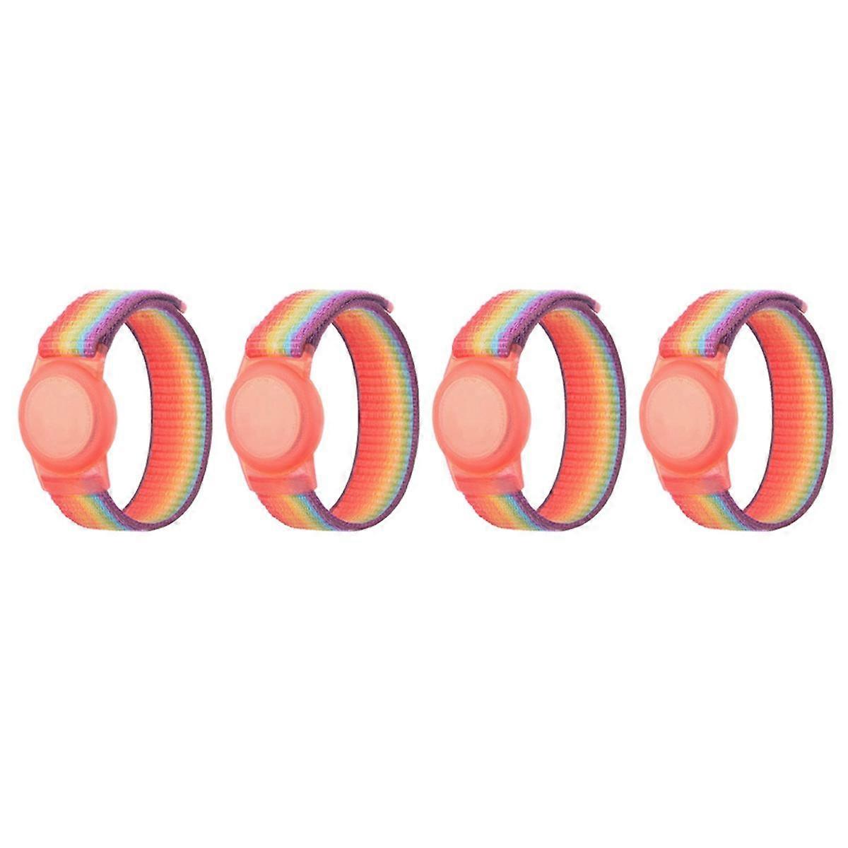 4X Kid Wristband Compatible with , Protective Case for Air Tag GPS Tracker Holder with Nylon Bracel