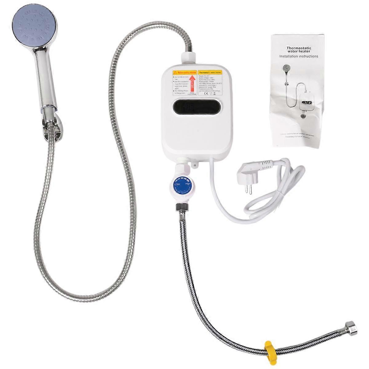 Instantané Chauffe-Eau Douche 220V Salle De Bain Robinet Chauffe-Eau Chaude 3500W Affichage Numérique EU Plug