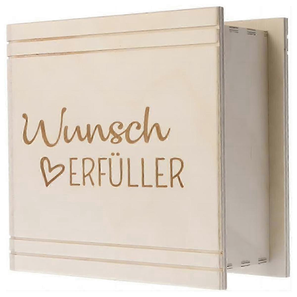 Wooden Money Box with Engraving Pattern A