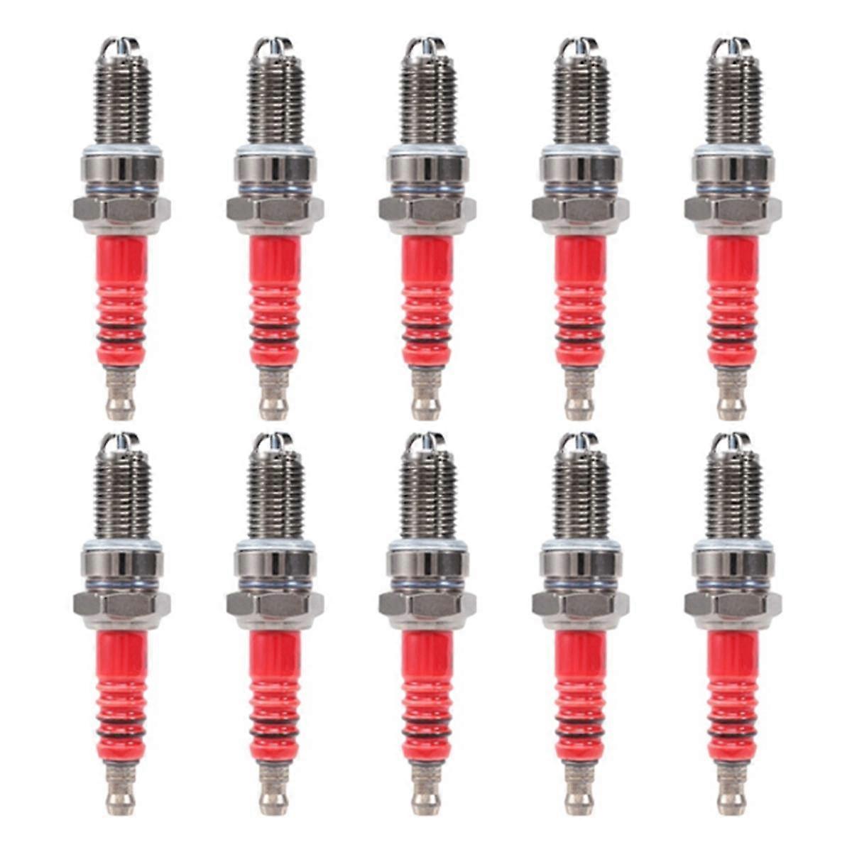 10 Pcs 3-Electrode Spark Plug D8TC for 125Cc 150Cc 200Cc 250Cc Motorcycle Scooter ATV Quads