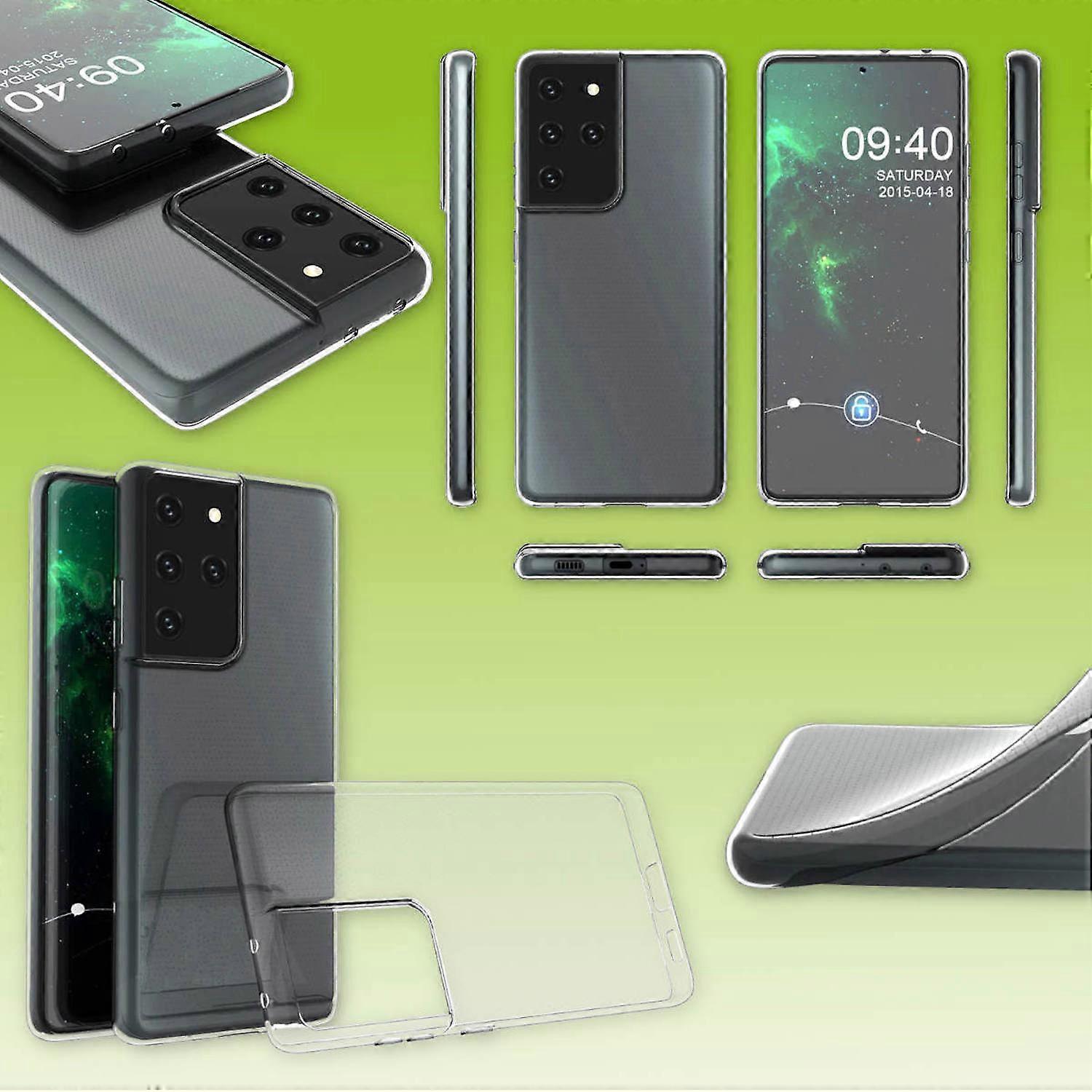 适用于三星 Galaxy S21 Ultra G998B 硅胶保护套 TPU 保护膜透明手机壳保护套保护套配件新
