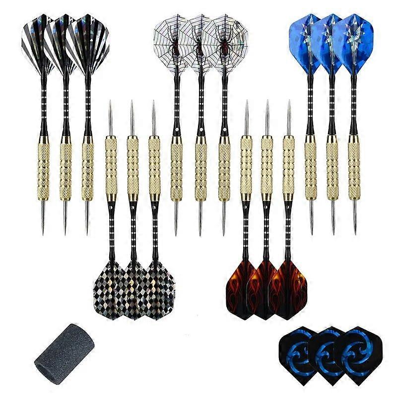 Darts Stahl Dartpfeile mit Metallspitze Dartflüge mit Messinglauf und Aluminiumschäften Dartset für Profis oder Anfänger