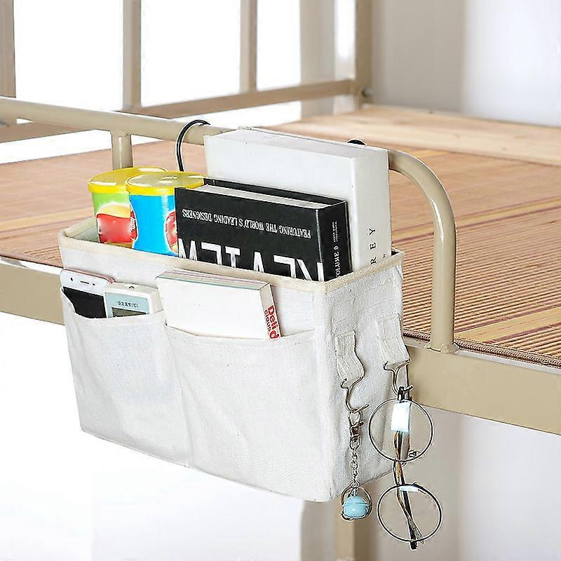 Bedside Hanging Storage Bag with Detachable Frame Dormitory Over The Door Canvas Organizer Pockets