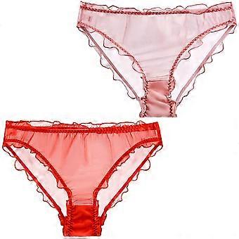 サテンパンティー 女性用 桑 シルク パンティー セクシー シアー ビキニ サテン ブリーフ 下着 2点 | Fruugo JP