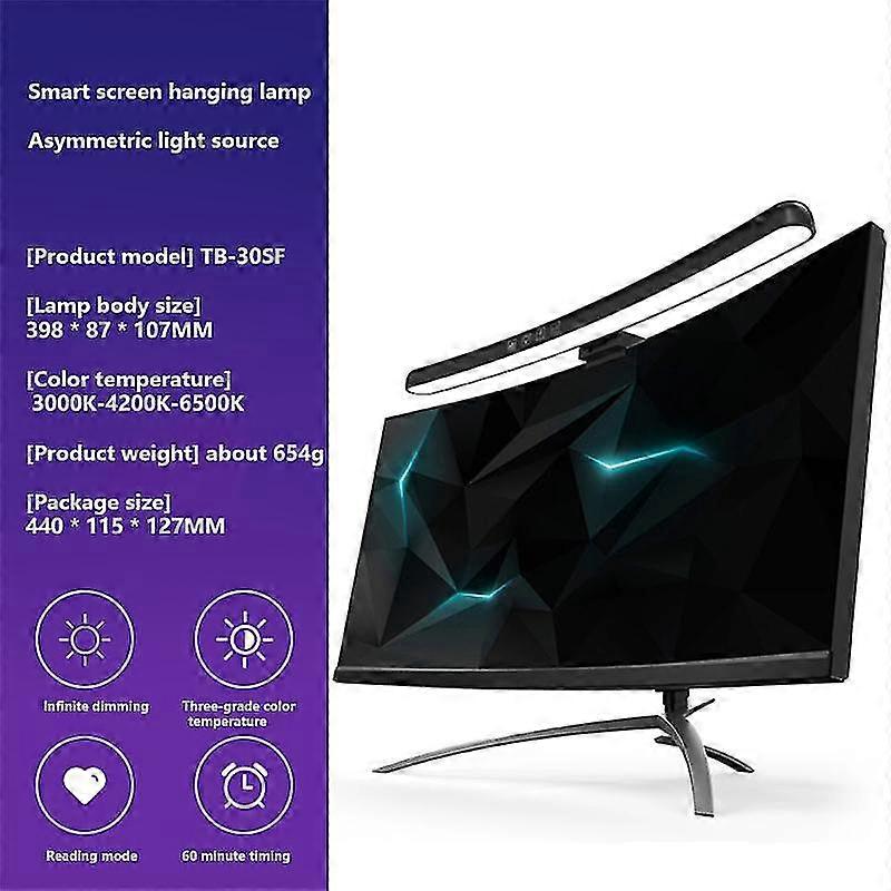 Curved Screen Mon Hanging Lamp Bar Rgb Background Stepless Dimming Pc Mon Bar