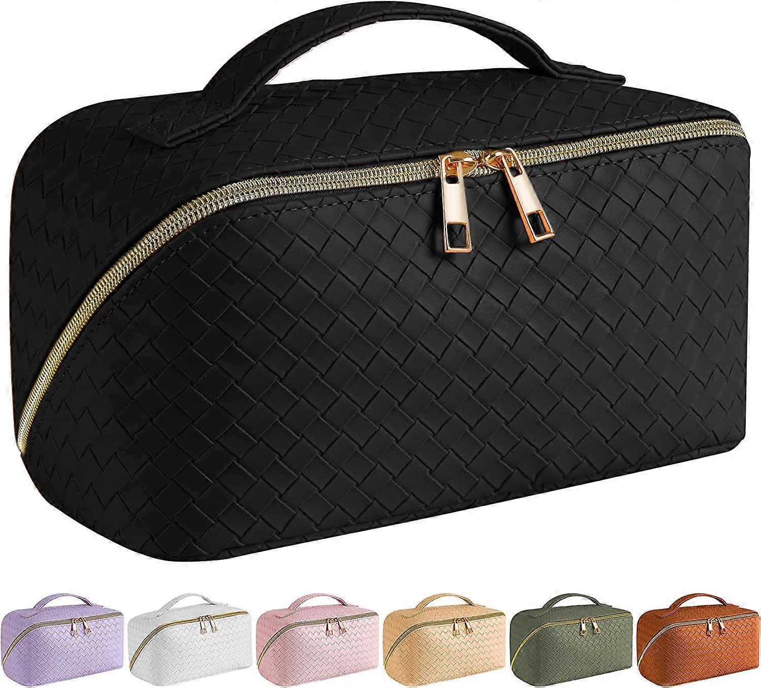 Morakot Borsa cosmetica da viaggio di grande capacità - Borsa per il trucco, borsa cosmetica impermeabile in pelle PU, borsa per il trucco da viagg...