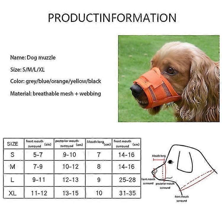 Dog Muzzle With Adjustable Straps, Soft Mesh Covered Muzzles For Small Medium Large Dogs(black S)