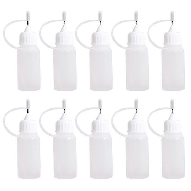 10pcs 10ml Plastic Squeezable Tip Applicator Bottle Dropper Bottles With Needle