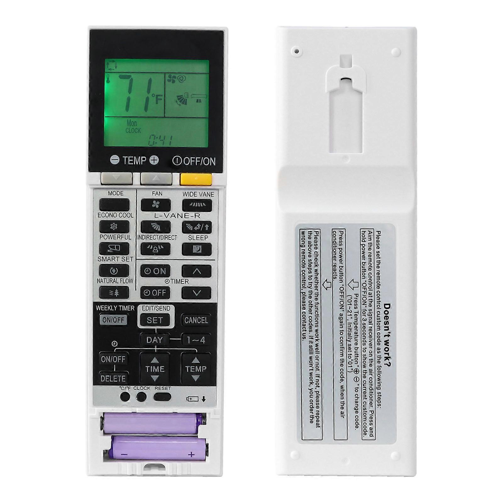 New Remote Control Use for Mitsubishi Air Conditioner Conditioning Controller with Backlit Heat and Cool