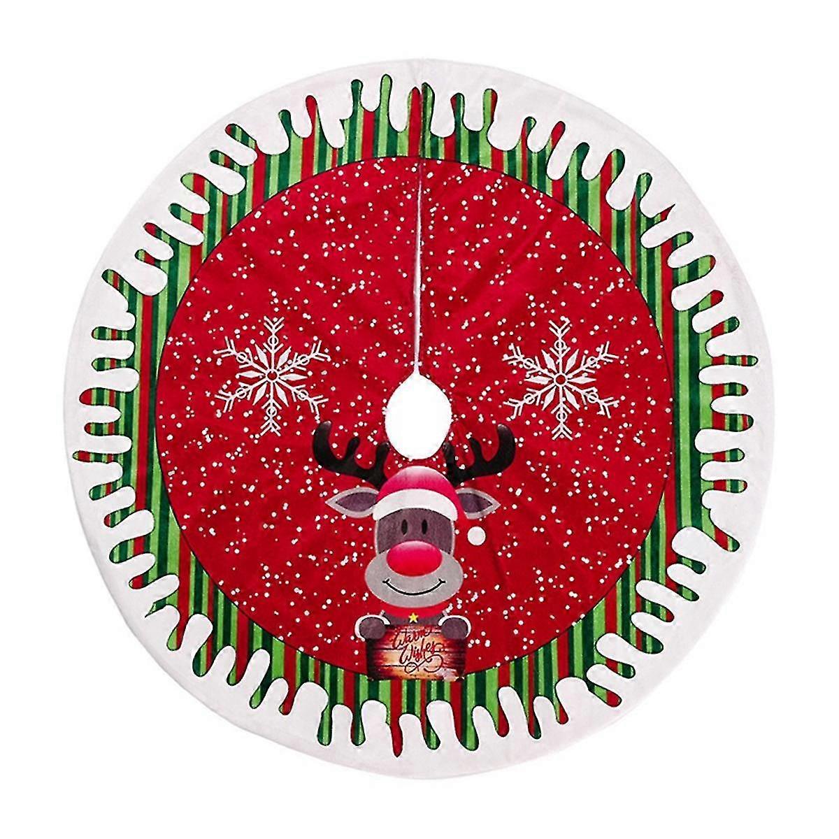 Christmas Tree Skirt Santa- Xmas Tree Base Wrap Holiday Tree Ornaments Floor Mat Party for Indoor Outdoor Party B