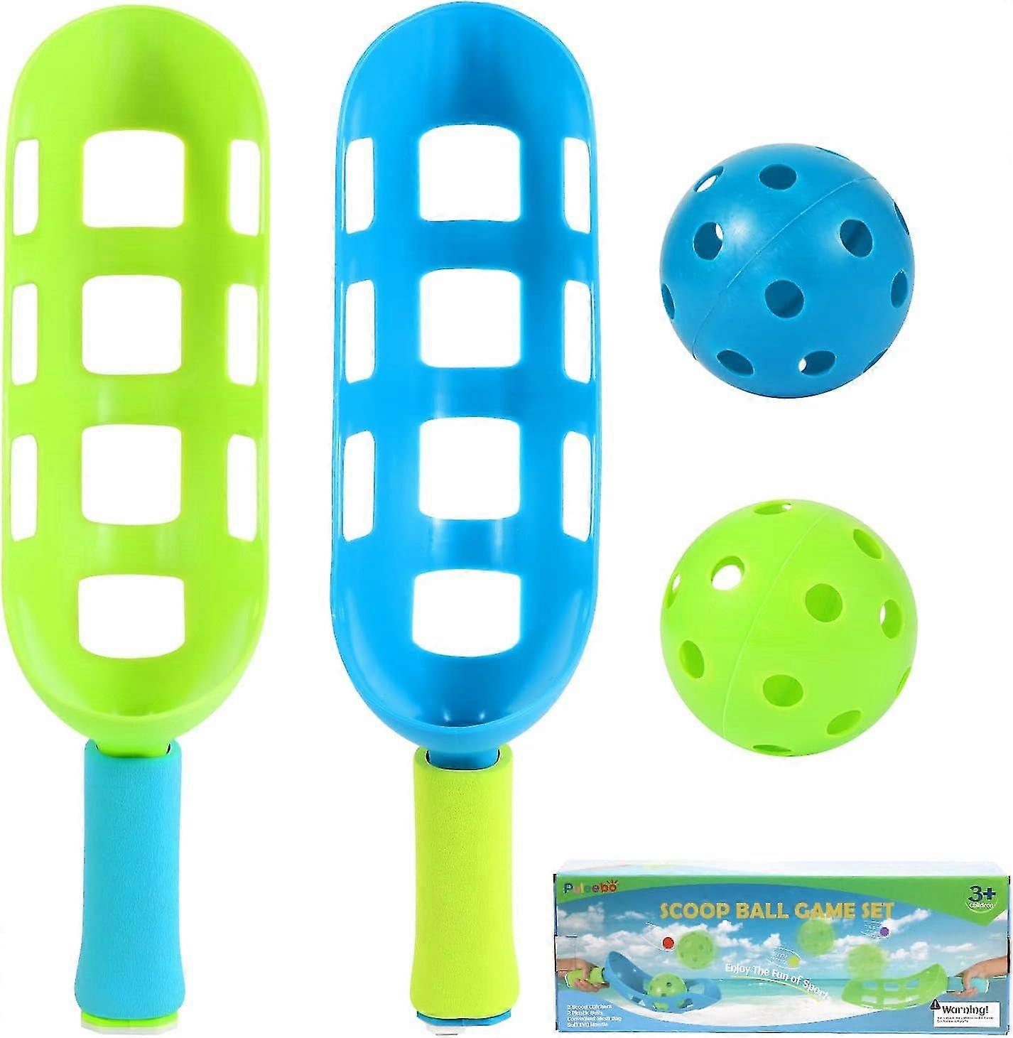 Scoop And Toss Set - Outdoor Toys For Kids With 2 Scoop Rackets And 2 Balls, Beach Lawn Yard Scoop Ball Game For Kids And Adults,backyard Outside Toss