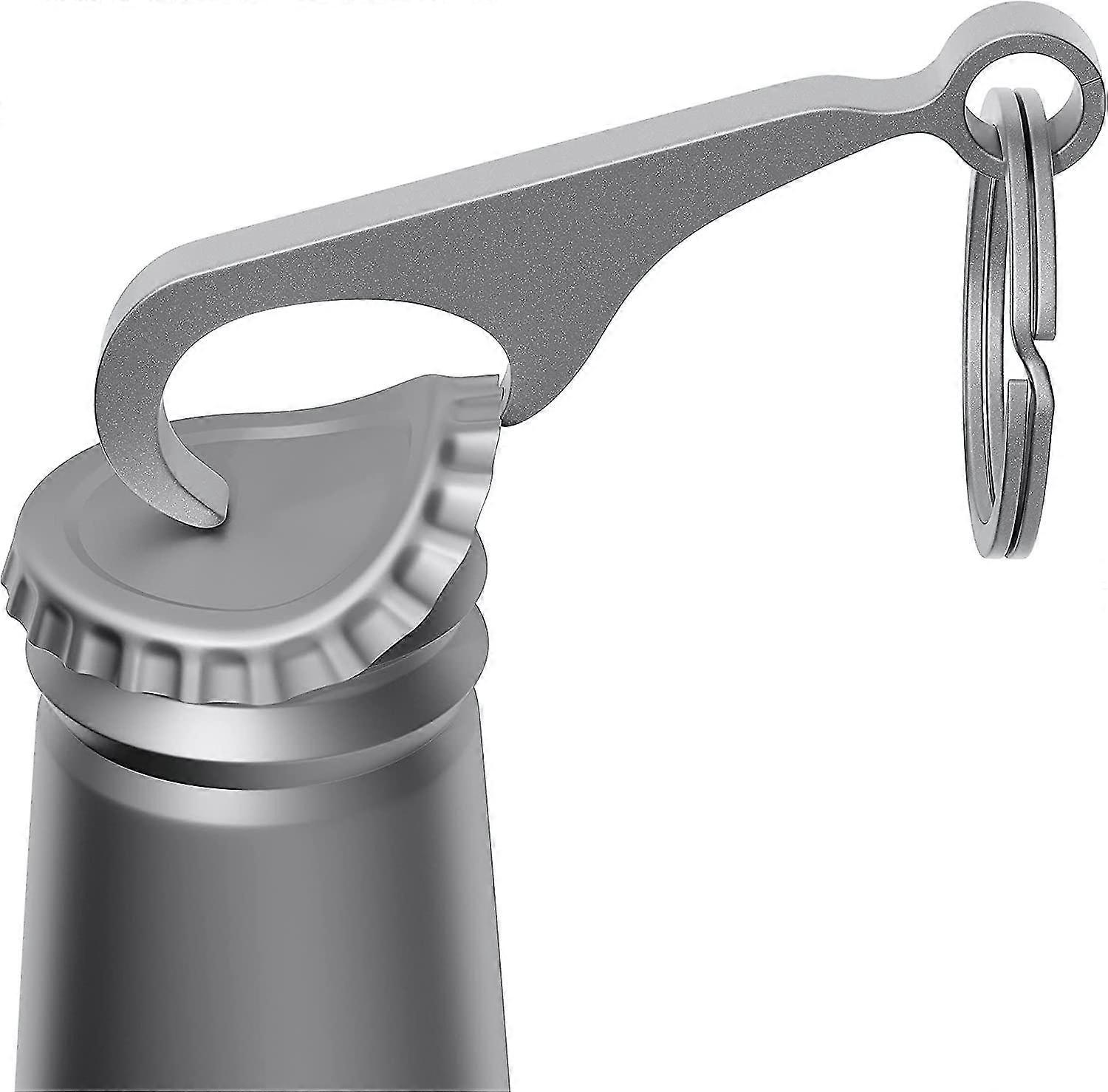 Th Titanium Bottle Opener Keychain With Keyring Mini Edc Bottle Openersliver Color1pcs)
