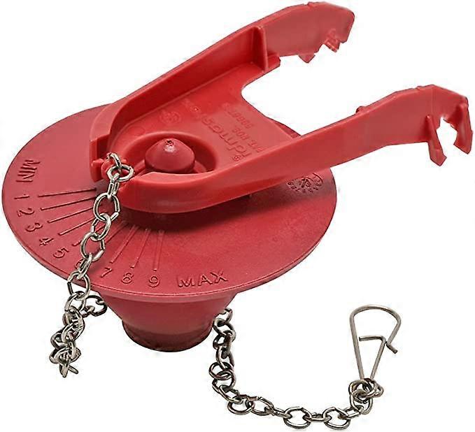 Universal Water-Saving Long Life Toilet Flapper for 2-Inch Flush Valves, Adjustable Solid Frame Design, Easy Install, Red, 1 pack