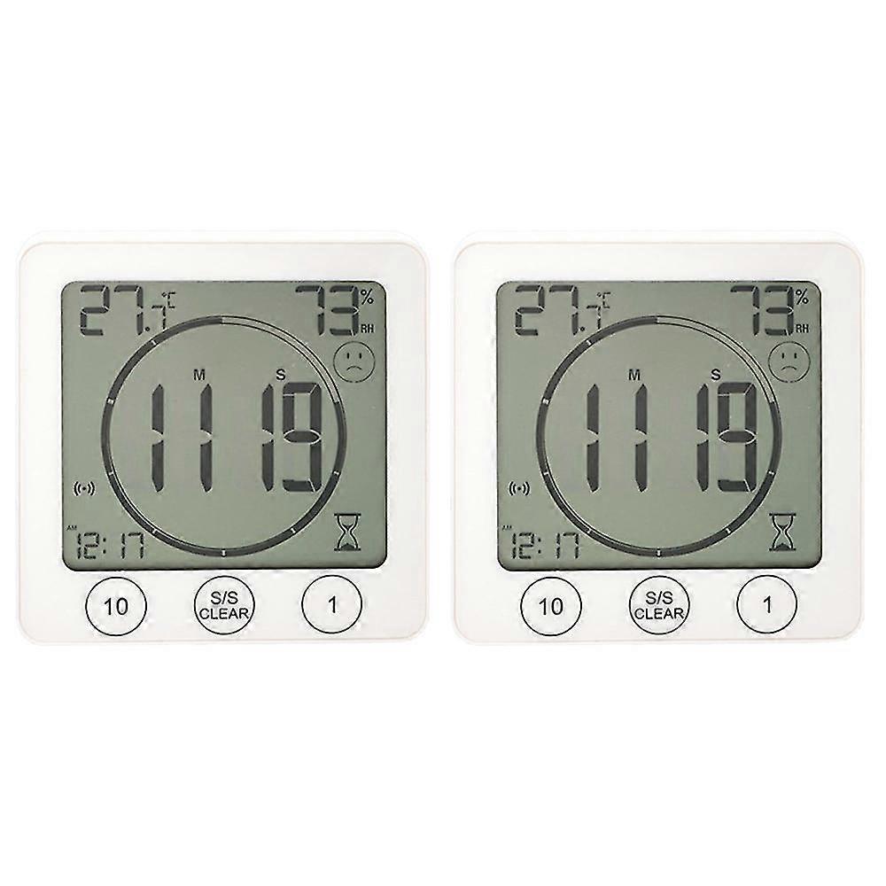 Two Multi-function Electronic Thermometer And Hygrometer Clocks