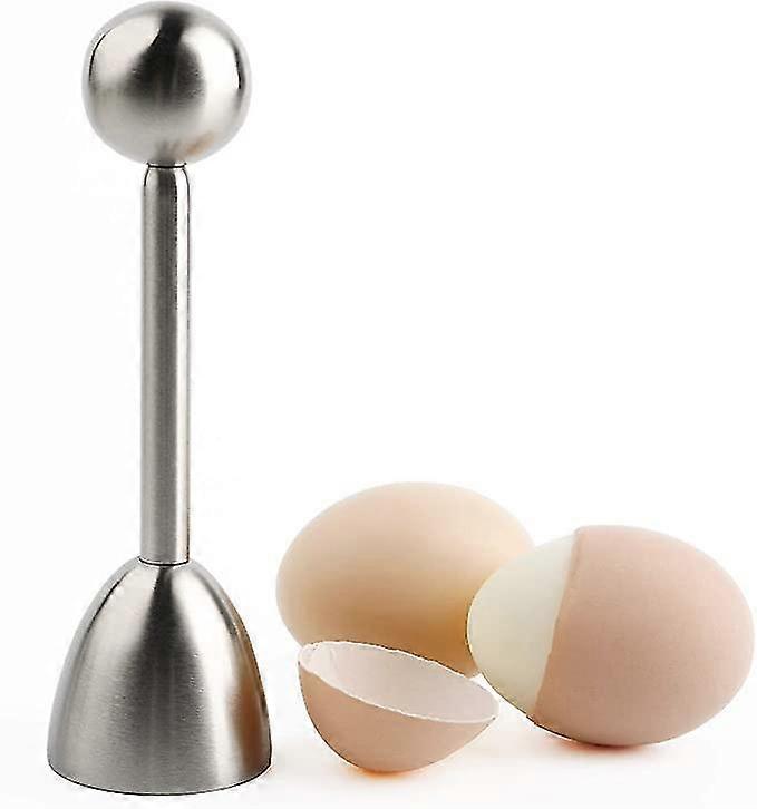 Soft Hard Boiled Egg Cracker Topper Stainless Steel Shell Separator Remover Eggs Cutter(1 Pcs, Silver)