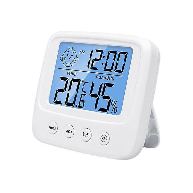 Indoor Thermometer Hygrometer, Humidity Sensor Indoor Weather Station, Smart Backlight, Clock, Date, / Switchable