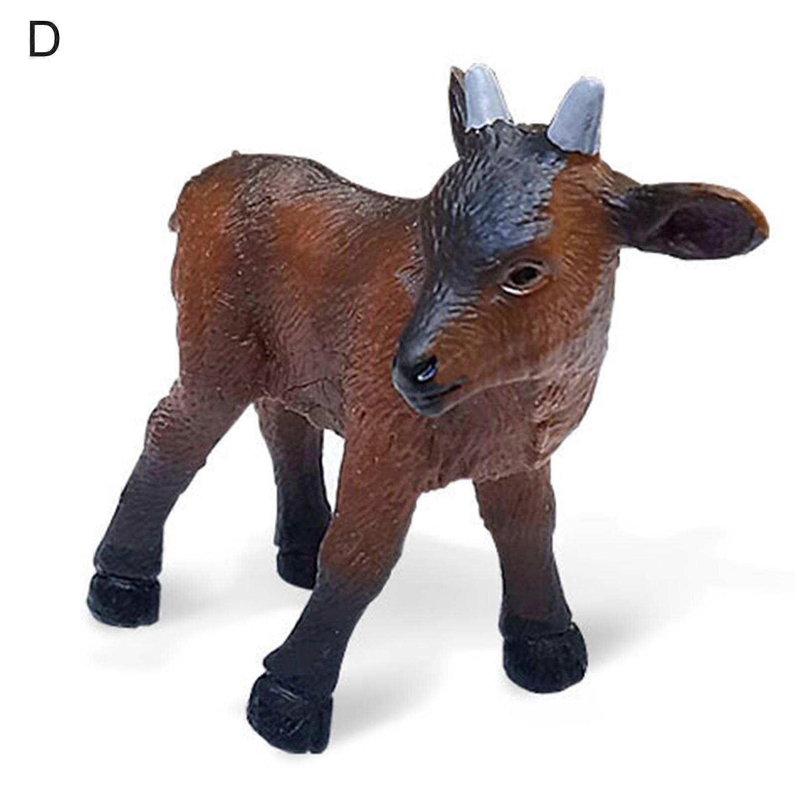 Goat Figure Cute Shape Fall Resistant Miniature Simulation Goat Model Figure for Desktop Decor