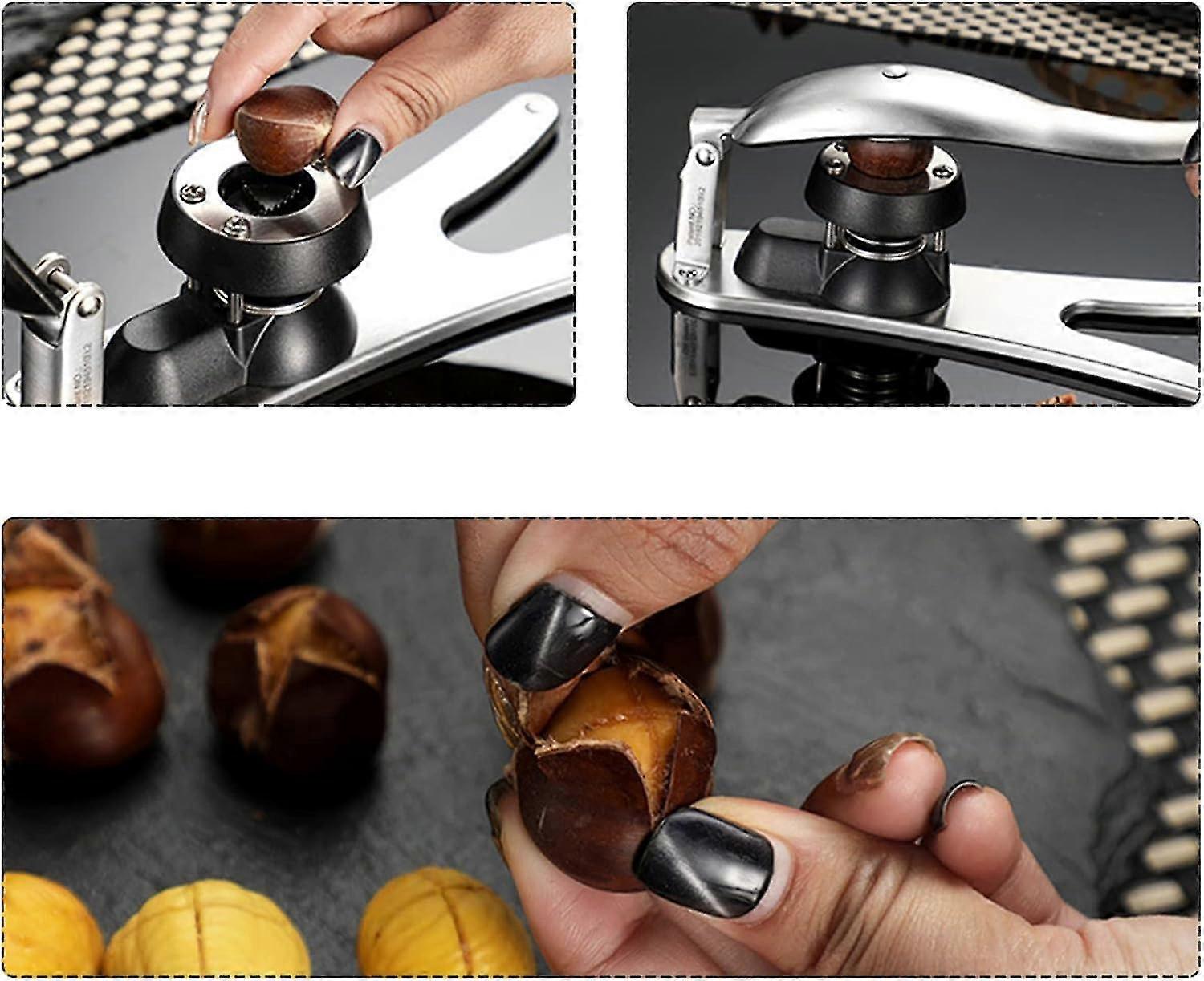 304 Stainless Steel Chestnut Cutter & Nut Opener - Ergonomic Non-Slip Handle For Walnuts, Kitchen Use - View #7