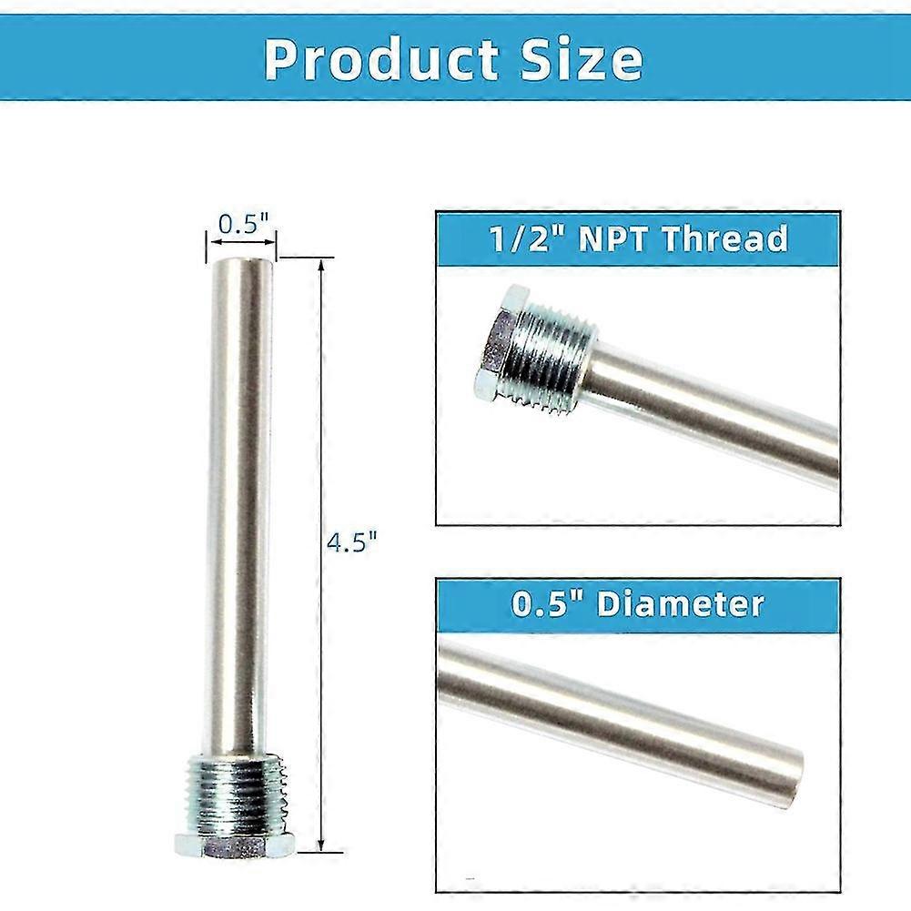 FOGATTI RV Water Heater Anode Rod - Magnesium, 9.25" X 3/4" NPT For Suburban