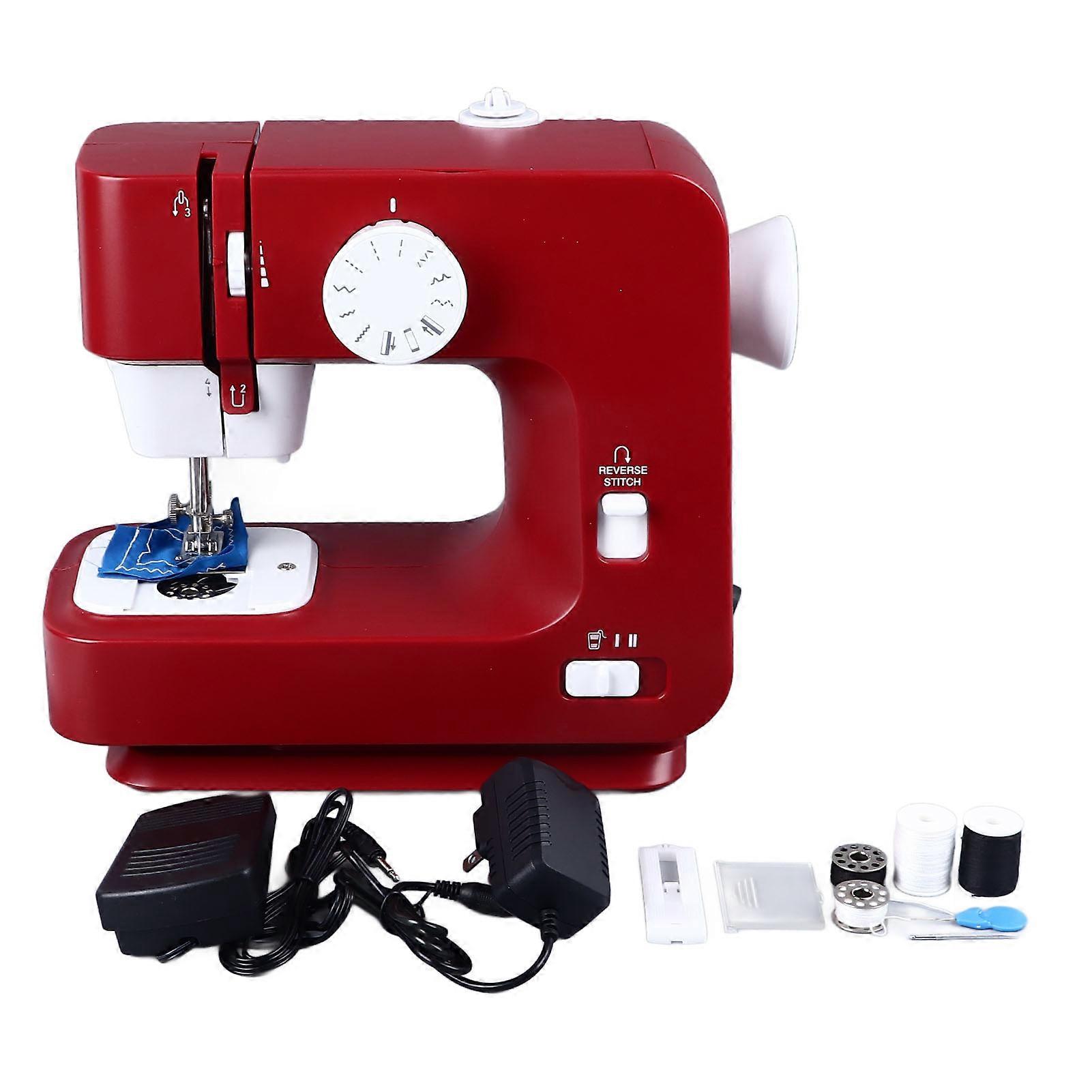 Machine à coudre débutant 12 motifs de points prédéfinis Machine à coudre facile à utiliser pour enfants avec accessoires US Plug 110?220V