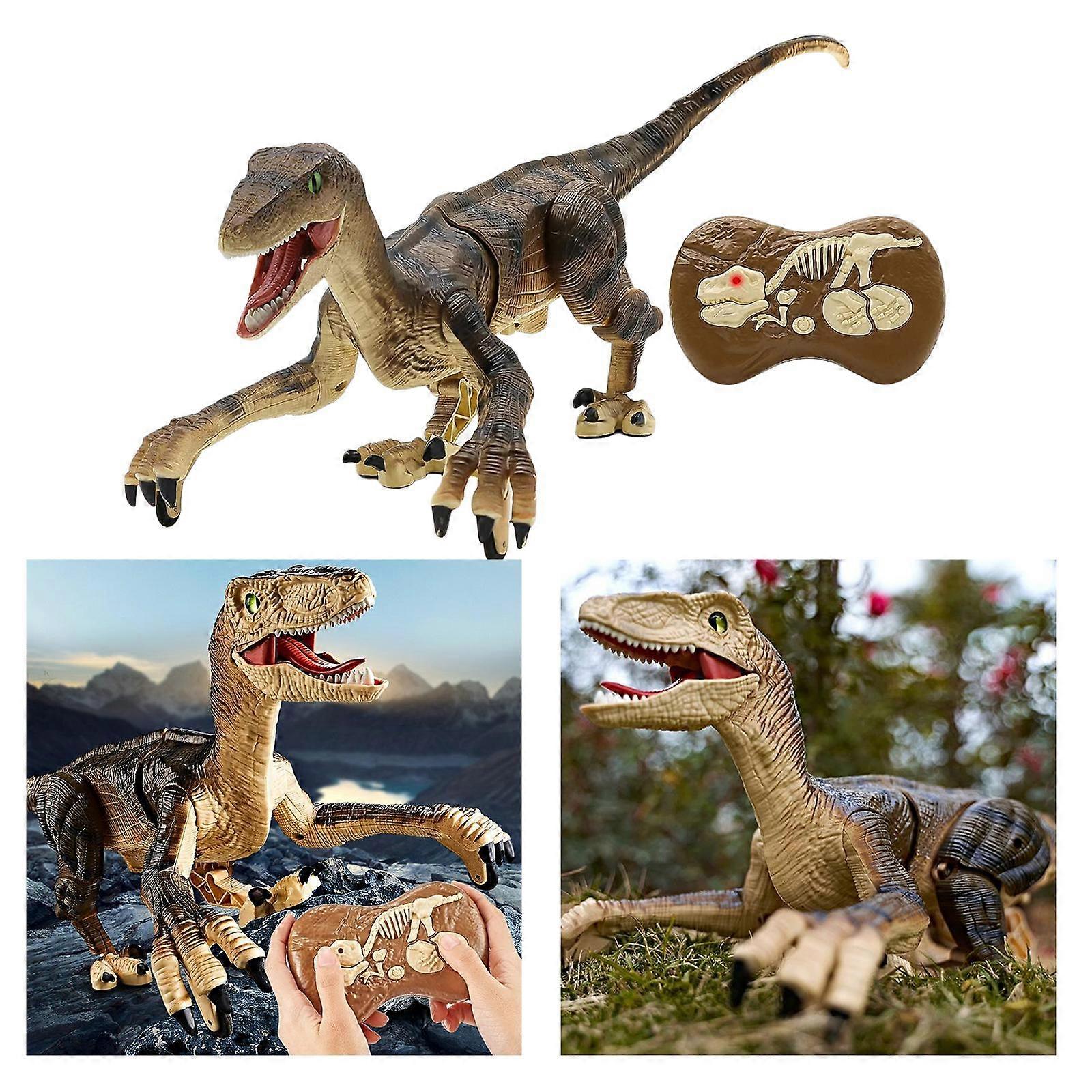 2.4Ghz Simulation Remote Control Walking Roaring Dinosaur Toy Grey