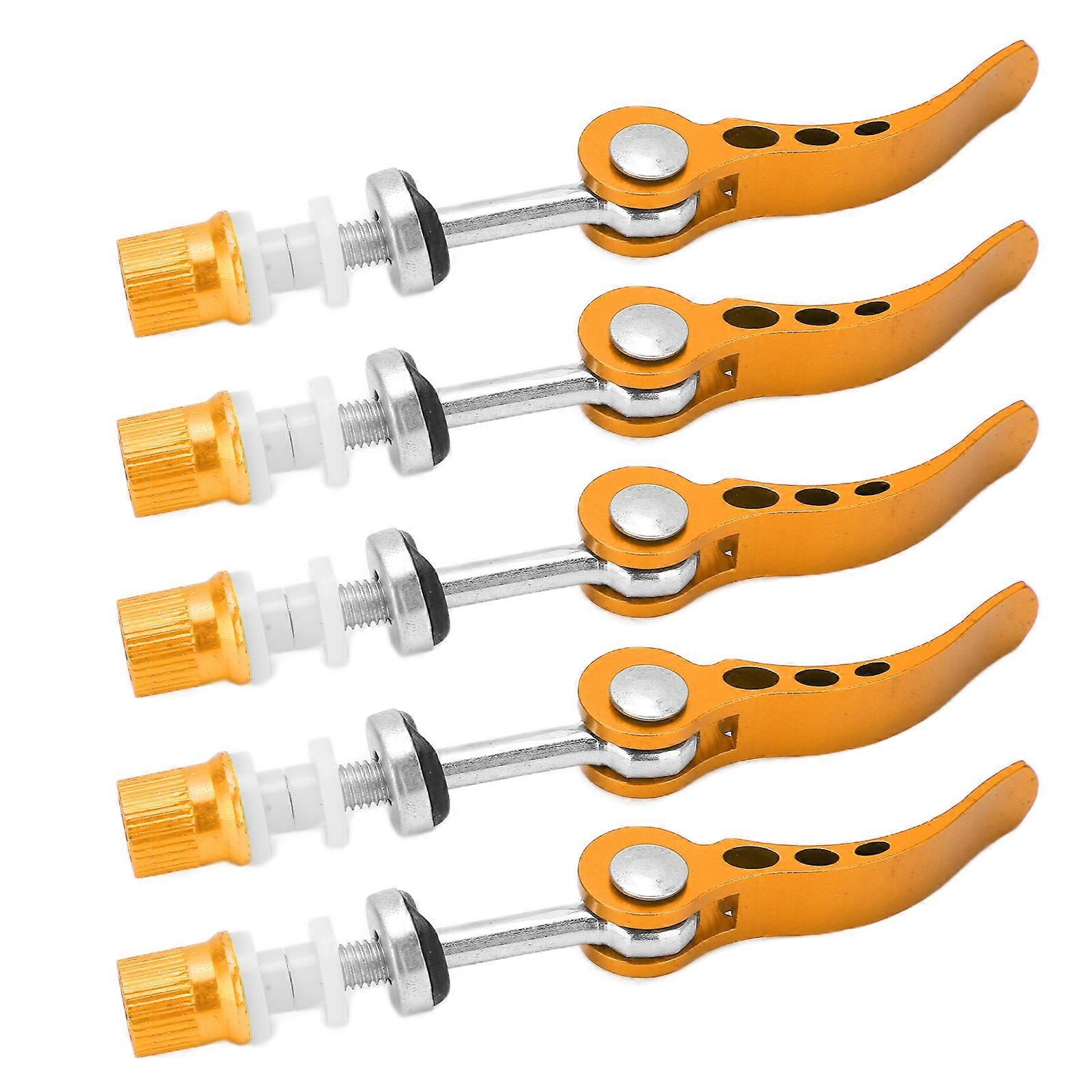 5 stk setepinneklemmer hurtigutløser aluminiumslegering slitesterk sykkelrørklemme fast gir for universelle sykler
