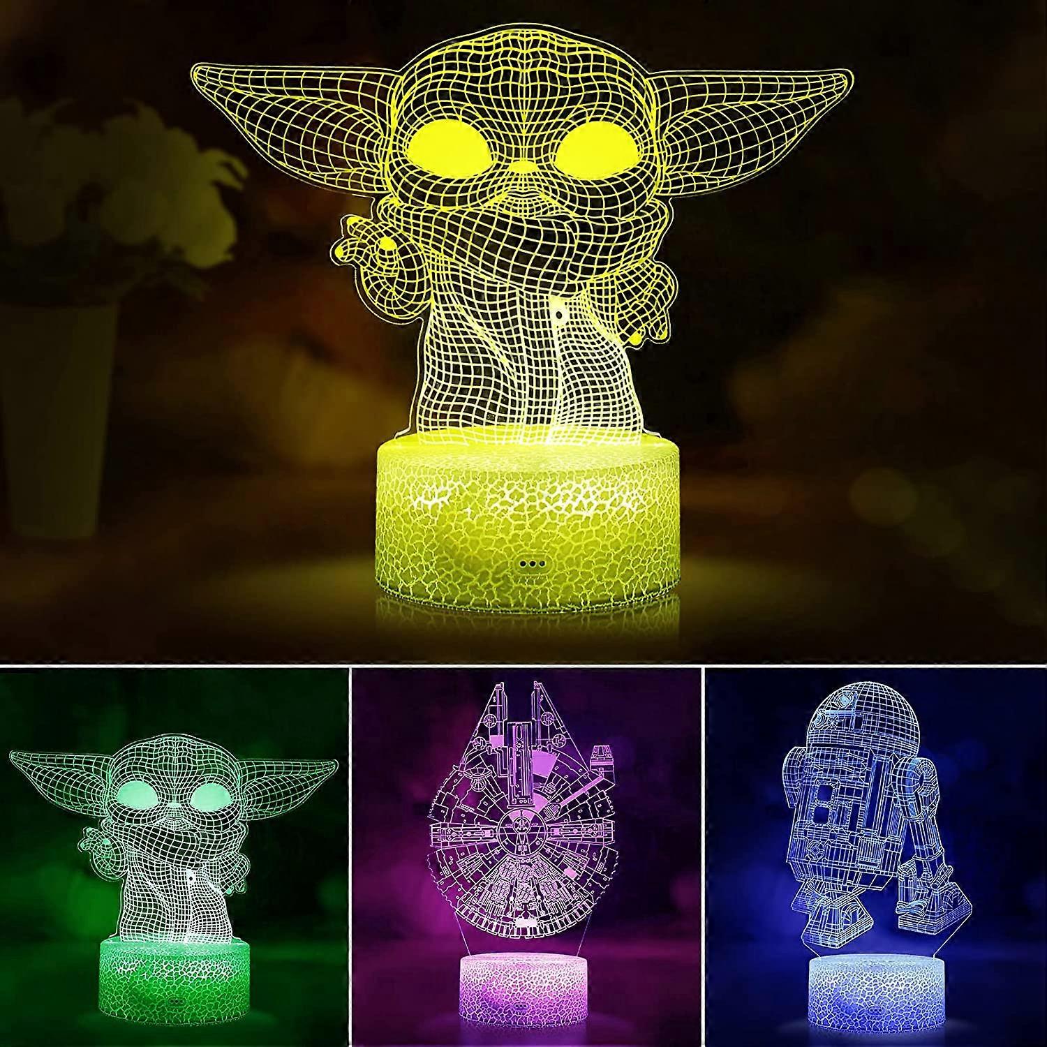 3D Illusion Star Wars Night Light for Kids, 3 Pattern 16 Col