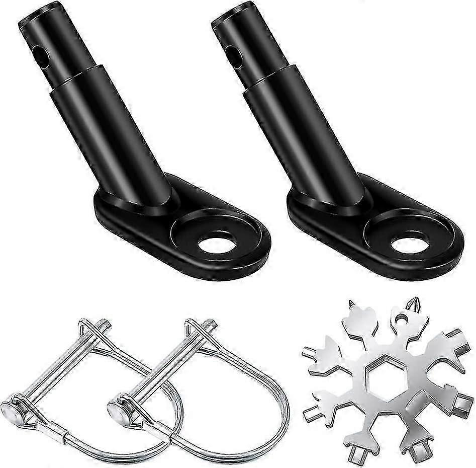 2 uppsättningar Cykelvagnskoppling Stålkontakt Cykelvagnskoppling Adapter Släpvagnskoppling Monteringskoppling med Snowflake Multiverktyg 18 i 1 [jkw]