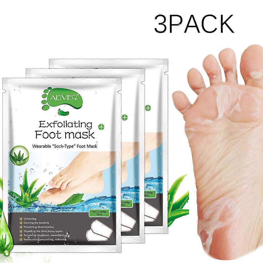 3 paia di esfoliante peeling per piedi morbidi, stivaletti esfolianti per staccare calli e pelle morta, per uomini e donne (tea tree)