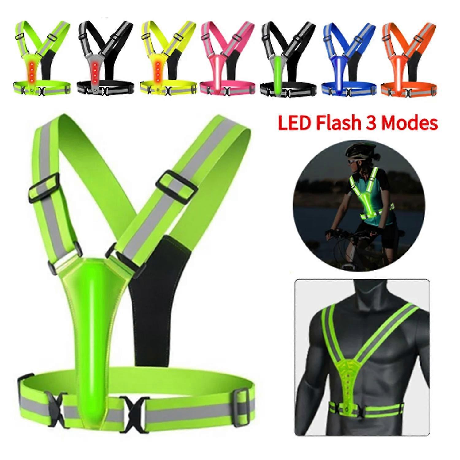 Running Vest High Visibility Reflective Vest Gear LED Adjustable Running Lights for Runners 360Visibility Security Hi Vis Vest Adults Kids High Vis Ve