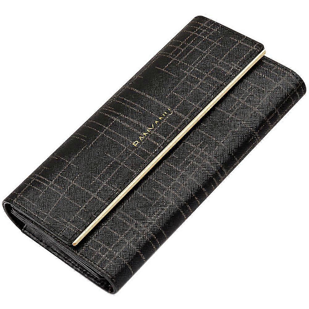 Ny patentläder elegant lång plånbok