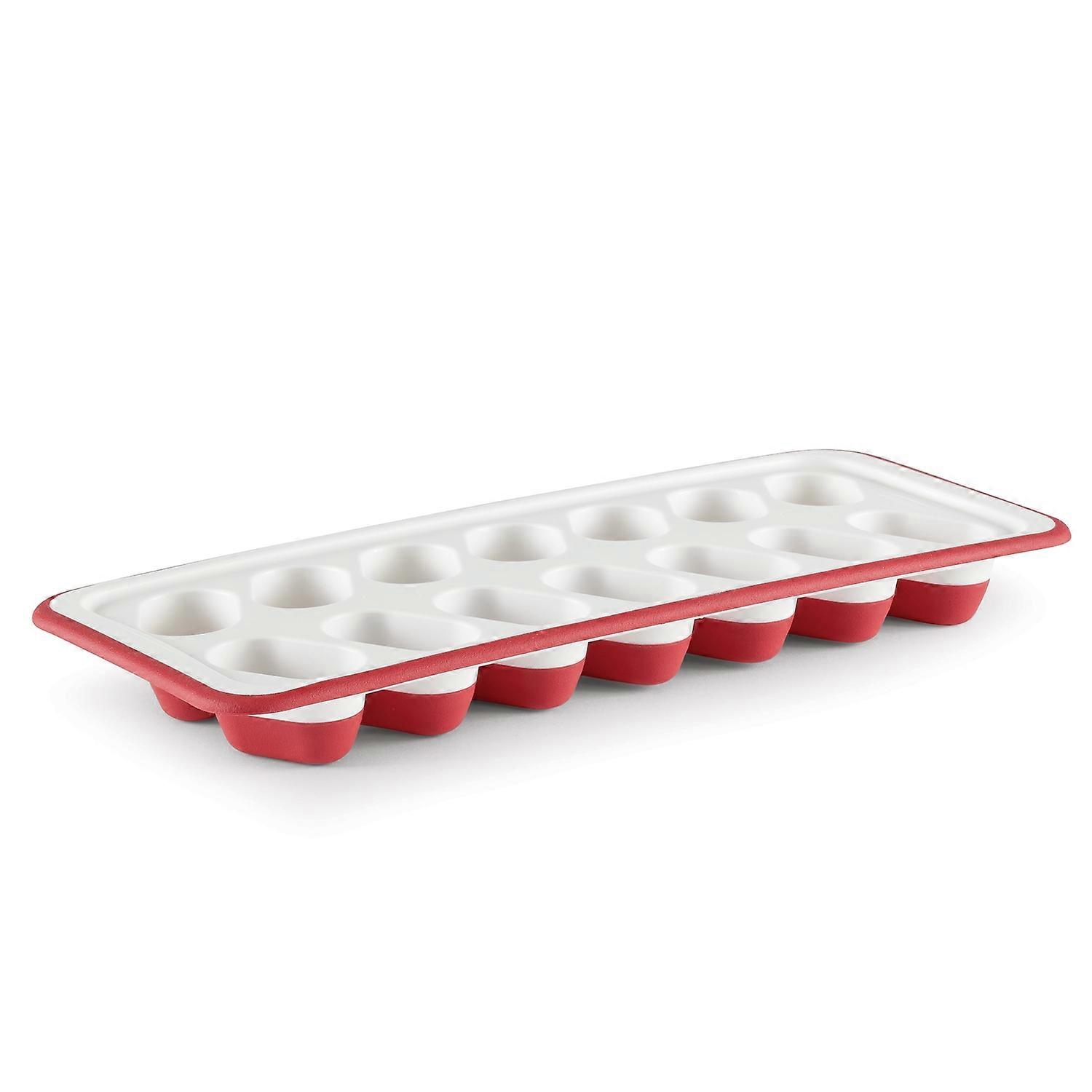 Plastic Silicone Ice Tray, Two Ice Cube Models, Easy To Demould, Red And White