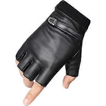 Guanti Da Uomo Senza Dita In Pelle Di Capra - Marrone Scuro, Taglia M, Per Guida, Moto, Ciclismo, Fitness, Vintage