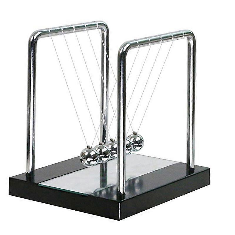 Newton's cradle table with mirror wooden bottom, decorative metal Newton's pendulum ball physics science pendulum steel balance ball