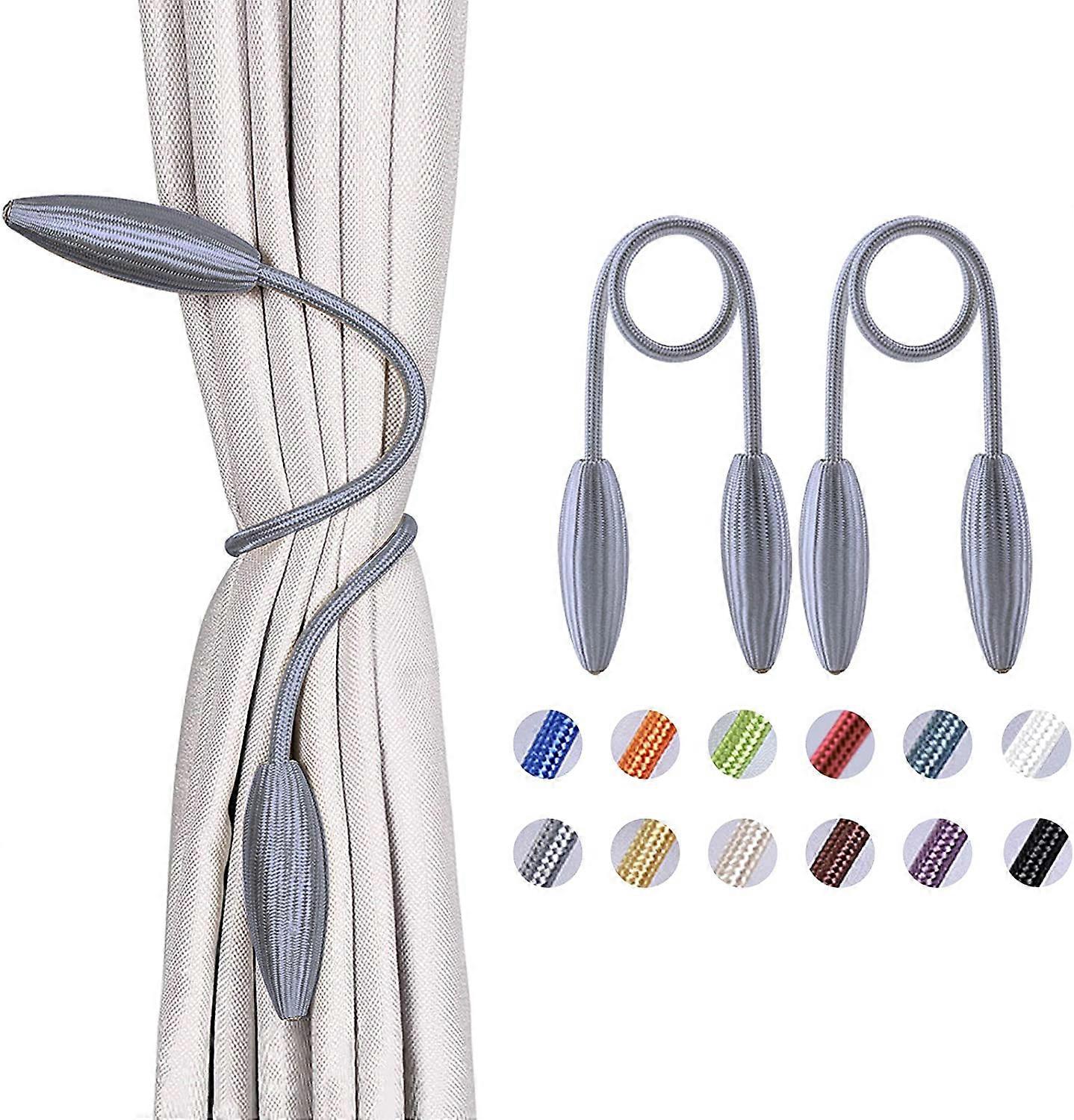 2 Pack Creative and Decorative European Style Twist Curtain Tiebacks for Home and Office Window (Grey)