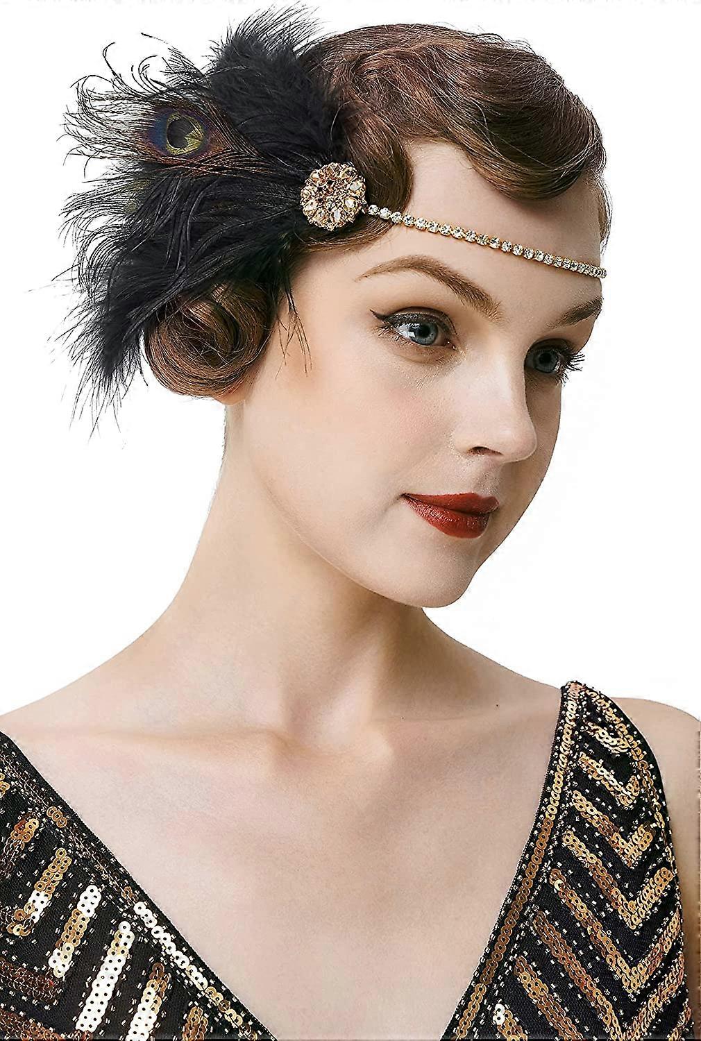 1920s Style Feather Headband Charleston Great Gatsby Carnival